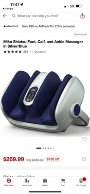 (NUEVO) Masajeador de pies Miko Shiatsu para piernas/pantorrillas/tobillo Foto 1 de 4