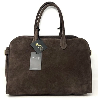 Bolso de Mano Claudia Firenze Gamuza Cartera Marrón Oscuro Bandolera TikTok Viral Nuevo con Etiquetas Foto 1 de 4