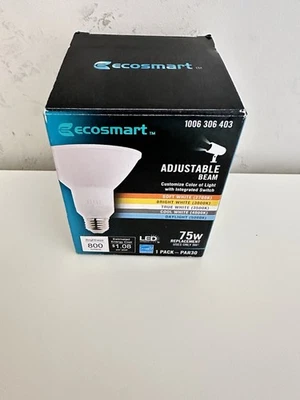EcoSmart PAR 30 Dimmable LED Floodlight/Spotlight Bulb White 75W Equivalent  - Image 1 of 3