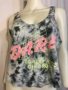 DARE TIE DYE CROP MUSCLE Tank Top SMALL - Picture 1 of 4