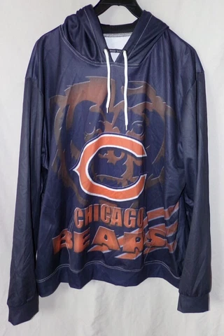 NFL Chicago Bears Sweatshirt Adult 2XL Blue Pullover Hoodie Mens Cover