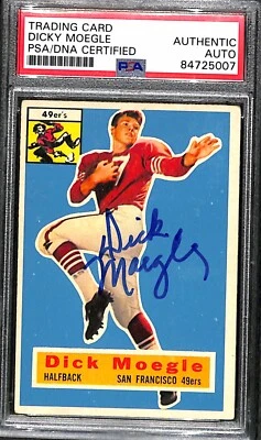 Dick Moegle 1956 Topps Signed Autographed Rookie Card #14 HOF (RC) PSA/DNA - Image 1 of 2