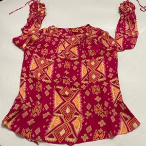 Top de seda con estampado floral bohemio Tory Burch talla 8 - Imagen 1 de 11