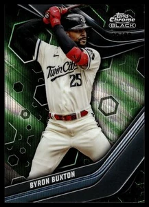 2023 Topps CHROME BLACK BYRON BUXTON GREEN WAVE REFRACTOR 88/99 TWINS #22 - Picture 1 of 2