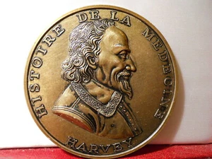 MEDAGLIA FRANCESE 80mm Harvey inglese storia medicina medico medico medico - Foto 1 di 2