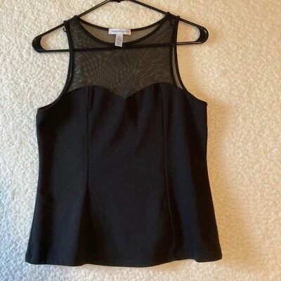Sexy elegante elegante Ambiance Apparel para mujer L negra de malla cuello alto sin mangas Foto 1 de 4
