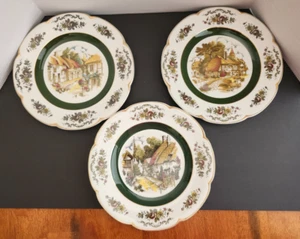 Set of 3 Ascot Service Plates By Wood and Sons England Country Cottages - Picture 1 of 5