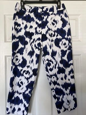CHICO'S Sz 0.5 (S/6) Blue And White Print Crop Pant - Image 1 of 4