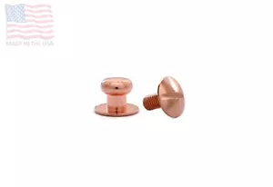 Extra Small 1/4" 6.5 mm Screw Back Button Head Stud & Screw Copper Plate 1 5 10 - Picture 1 of 1