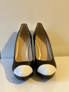 Zapatos Calvin Klein Margot blancos y negros con cuñas/bomba/tacón talla 40M - Imagen 1 de 7