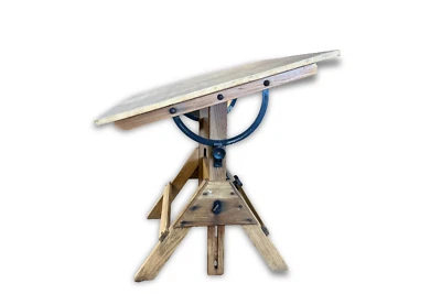 Hamilton Mfg. Co. Industrial Antique Oak Wooden Drafting Table, Circa 50s Small  - Image 1 of 4