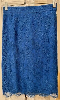 Falda de seda de encaje azul real cobalto Emilio Pucci talla 34 EE. UU. 4 Hecha en Italia Foto 1 de 4