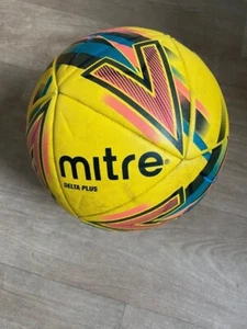 Yellow Mitre Delta Plus FIFA Quality Pro Size 5 Football - Picture 1 of 5