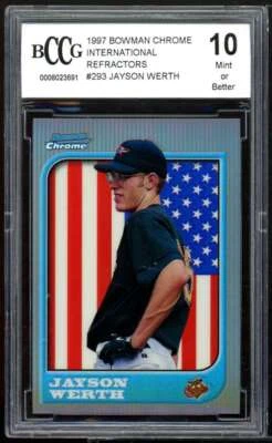 1997 Bowman Chrome International Refractors #293 Jayson Werth Rookie BGS BCCG 10 - Image 1 of 2