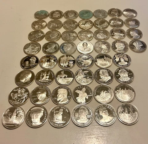 52 National Commemorative Society Series II/III Sterling Silver w/ Box Cover