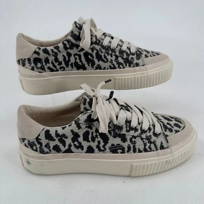 NUEVO Zapatos Informales Zara MUJERES Negro Blanco Estampado Animal Tenis con Cordones TALLA 9 Foto 1 de 4