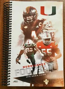 Brand New 2018 MIAMI HURRICANES Football Media Guide ACC Media Day - Picture 1 of 1