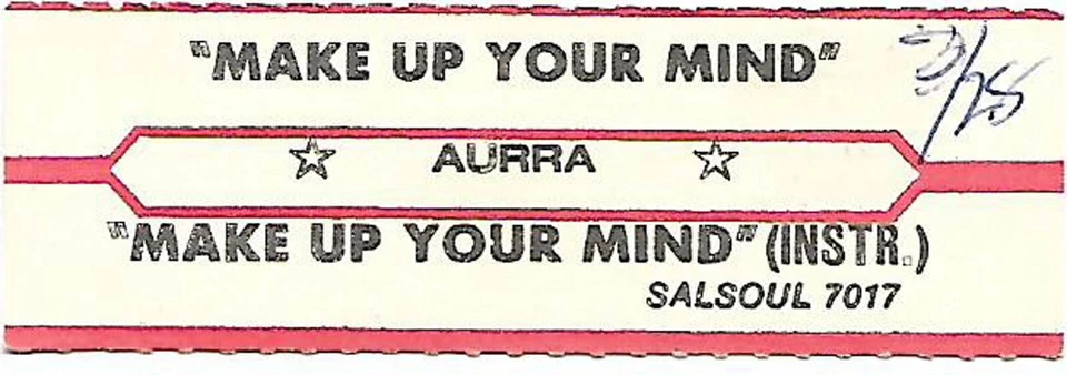 Aurra, Make Up Your Mind/Make Up Your Mind (Instrumental), Jukebox Label 45 - Image 1 of 1
