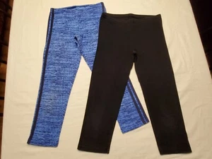 Old Navy Girls Capri Leggings Cropped Pants Size L 10/12 Black Blue Lot Of 2 - Picture 1 of 24
