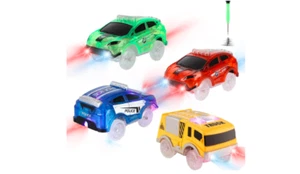 LED Flex Track Race Cars Glow In The Dark Safe Easy Play Children Magic Tracks - Picture 1 of 8