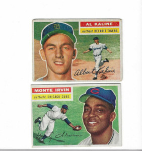 1956 TOPPS LOT OF 2 AL KALINE AND MONTE IRVIN GOOD LIKE GRADE 2  LOT OF 2 CARDS
