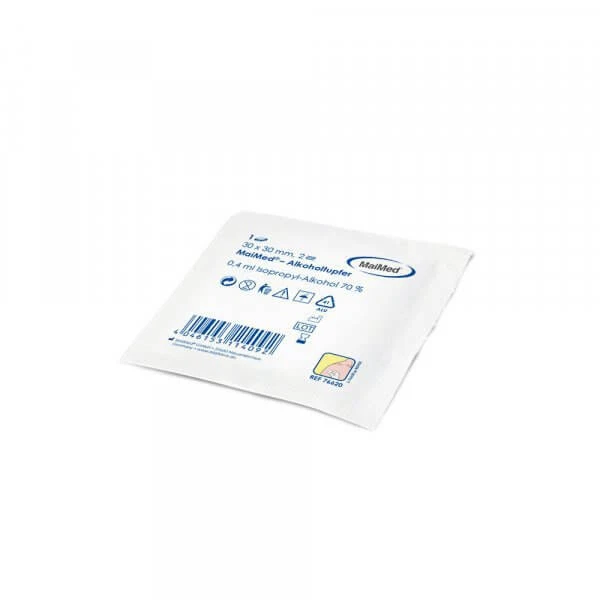 Maimed Alkoholtupfer 100 Stück Alkoholpads Tücher 60x30 mm gefaltet 30x30 mm - Bild 1 von 1