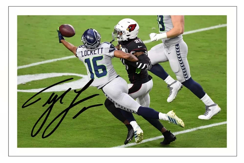 TYLER LOCKETT Signed Autograph PHOTO Signature Gift Print SEATTLE SEAHAWKS NFL - Image 1 of 1