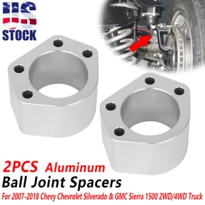 Billet Pair Ball Joint Spacers Kit For Chevy Chevrolet GMC Sierra 2WD / 4WD US - Picture 1 of 18