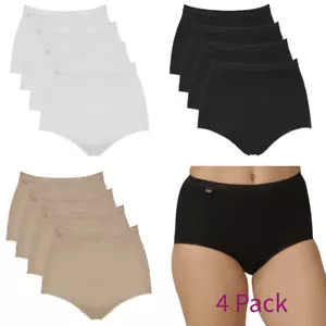 Sloggi Basic + Maxi Cotton Briefs High Waist Full Underwear - 4 Pack - Picture 1 of 14