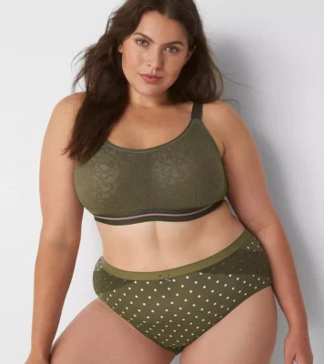 Braguita Lane Bryant CACIQUE Algodón Pierna Alta LUNARES VERDES Plus 30/32 5X Foto 1 de 3