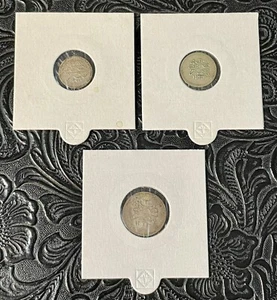 EGYPT, OTTOMAN AH1293-3 ( 10+20 PARA + 1 QIRSH ) COMP, SET. ABDUL HAMID II. RR - Picture 1 of 8
