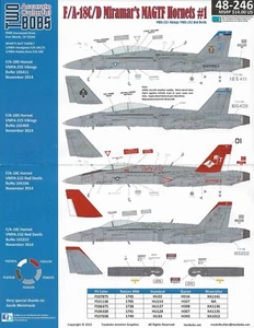 TB48246 Two Bobs Decals 1:48 McDonnell-Douglas F/A-18C/D Miramar MAGTF Hornets - Picture 1 of 6