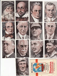 STAMINA men's clothes advertising set of 13 cards famous men inc Kingsford Smith - Bild 1 von 1