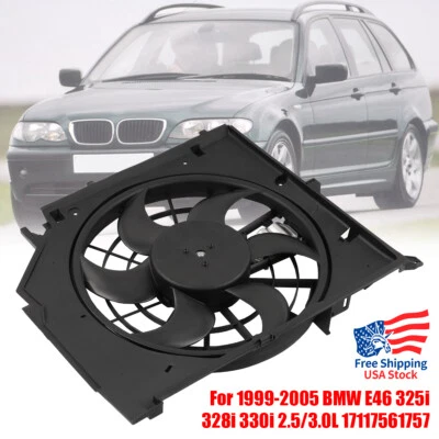Conjunto de ventilador de refrigeración del radiador para BMW Serie 3 E46 323 325i 328i 330i 99-2005 Foto 1 de 4