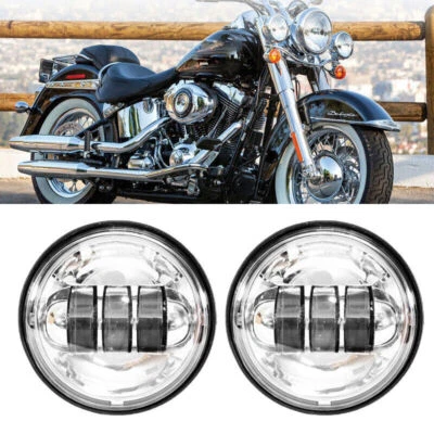 2X 4.5" Inch 60W LED Spot Fog Passing Lights Driving Lamps For Harley Foto 1 de 4