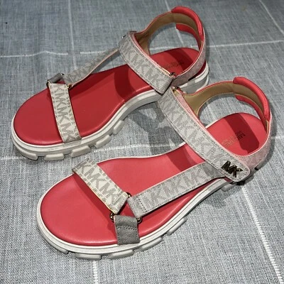 Sandalias para mujer Michael Kors Ridley MK con estampado de logotipo multi 10M Foto 1 de 4