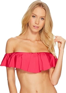 Trina Turk 263899 Women's Flutter Bandeau Fuchsia Bikini Top Swimwear Size 12 - Picture 1 of 3
