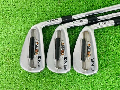 Ping S57 Iron set 5-9+PW RH Ping AWT Stiff Flex Steel Shaft Green Dot G13291 - Image 1 of 4