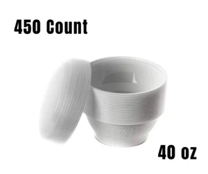 450 Pack - 40 oz. White Round Bowls with Lids - Meal Prep Containers  - Picture 1 of 5