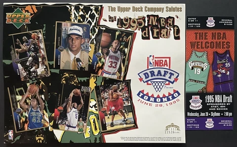 1995 NBA Draft Ticket + Promo Card SkyDome Toronto Raptors Vancouver Grizzlies Cover