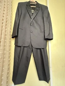 Joseph Aboud Black Two Piece Suit Size 44 Side Stripe Wool - Picture 1 of 22