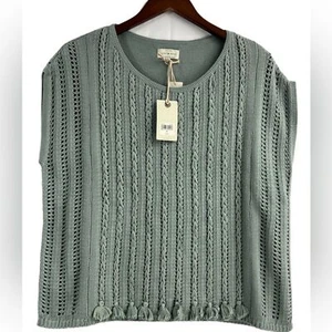 Lucky Damen Dusty Blue Box Pullover Goblincore Größe Medium - Bild 1 von 12