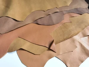 BROWNS khaki soft genuine leather real goatskin hide - Picture 1 of 23