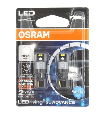 osram LED COOL WHITE 2980CW W5W T10 12V1W W2,1 X 9,5d license plate lamp bulb - Imagen 1 de 2
