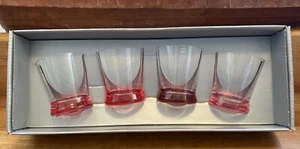 Pier 1 Imports Set of 4 Rolly Polly Ombre Pink Shot Glasses New In Box - Picture 1 of 5