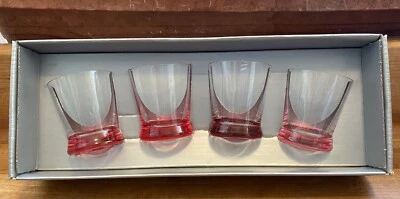 Pier 1 Imports Juego de 4 Vasos Rolly Polly Ombre Rosa Nuevo En Caja Foto 1 de 4