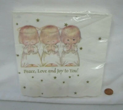 ¡Nuevo! Servilletas de Colección Sello Paz Amor Alegría Ángeles Fiesta Express 16 Decoupage 17" Foto 1 de 3