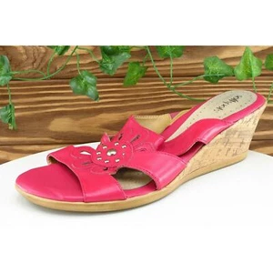 Softspots Sz 10 M Pink Slide Leather Women Sandals 7327008 - Picture 1 of 7