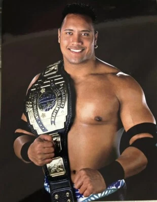 Póster brillante con impresión fotográfica de 8x10 de luchador profesional The Rock de la WWE Dwayne Johnson WWF Foto 1 de 2