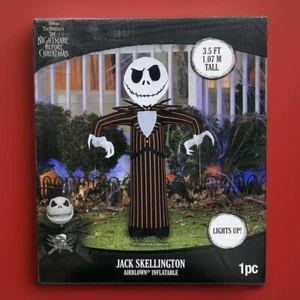 Gemmy Jack Skellington Inflable Soplado por Aire 3.5 Pies LED Halloween Decoración Exterior - Imagen 1 de 4